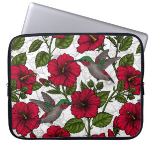 Hibiscus-blommor och hummingfåglar laptop fodral