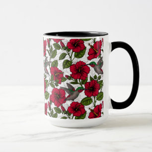 Hibiscus-blommor och hummingfåglar mugg