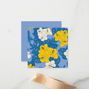 Hibiscus-blommor och löv anteckningskort