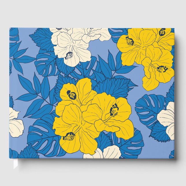 Hibiscus-blommor och löv gästböcker (Framsida)