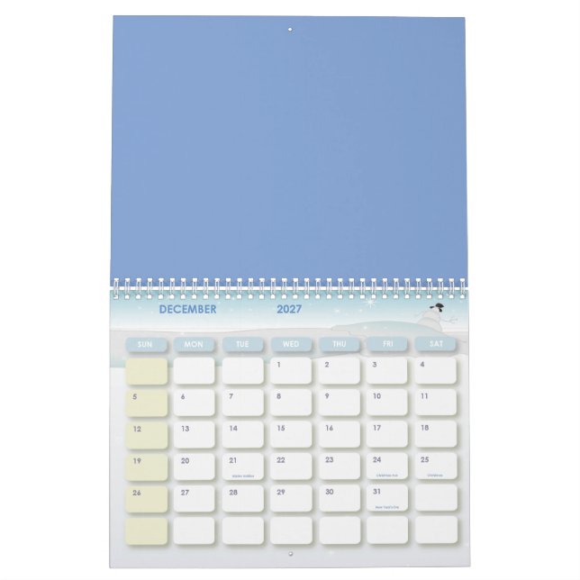 Hibiscus-blommor och löv kalender (Dec 2027)