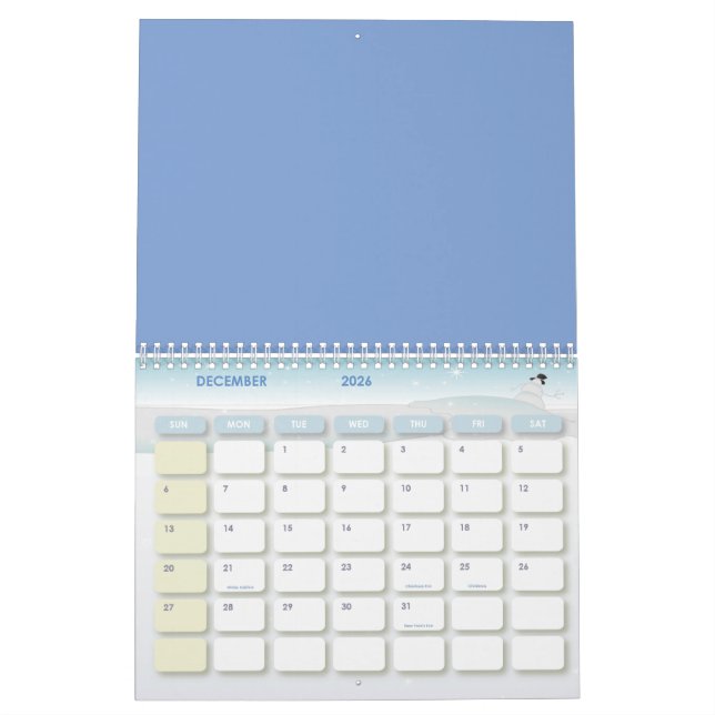 Hibiscus-blommor och löv kalender (Dec 2026)