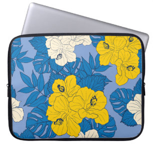 Hibiscus-blommor och löv laptop fodral