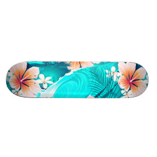 Hibiscus blommor på stranden mini skateboard bräda 18,5 cm