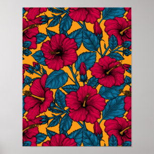 Hibiscus blommor poster