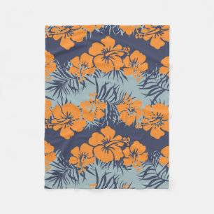 Hibiscus blommor, sömlösa mönster,Vintage blommigt Fleecefilt