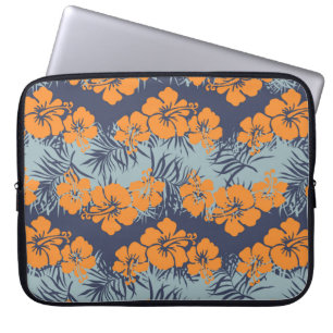 Hibiscus blommor, sömlösa mönster,Vintage blommigt Laptop Fodral
