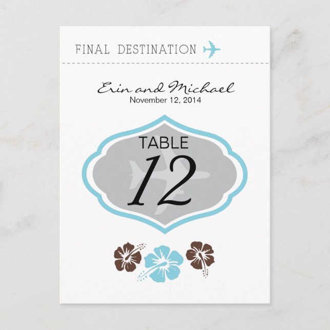 Hibiscus Bord-kort Vykort (Framsida)