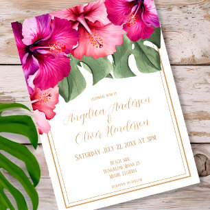 Hibiscus bröllop inbjudningar