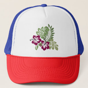 Hibiscus Burgundy Foliage Dekoration Blommigt T-Sh Keps
