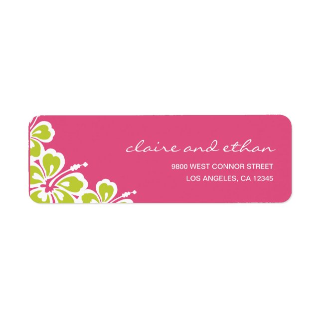 Hibiscus Delight Address Label - Azalea - Returadress Etikett (Framsidan)