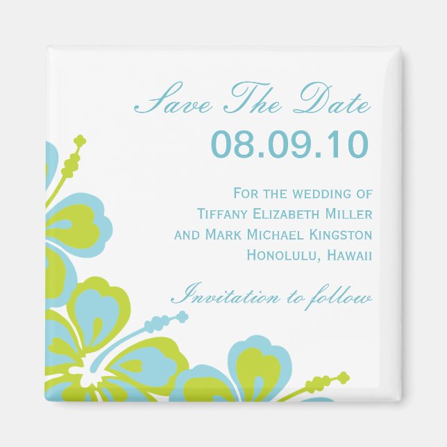 Hibiscus Delight Save Save Date Magnet (Framsidan)