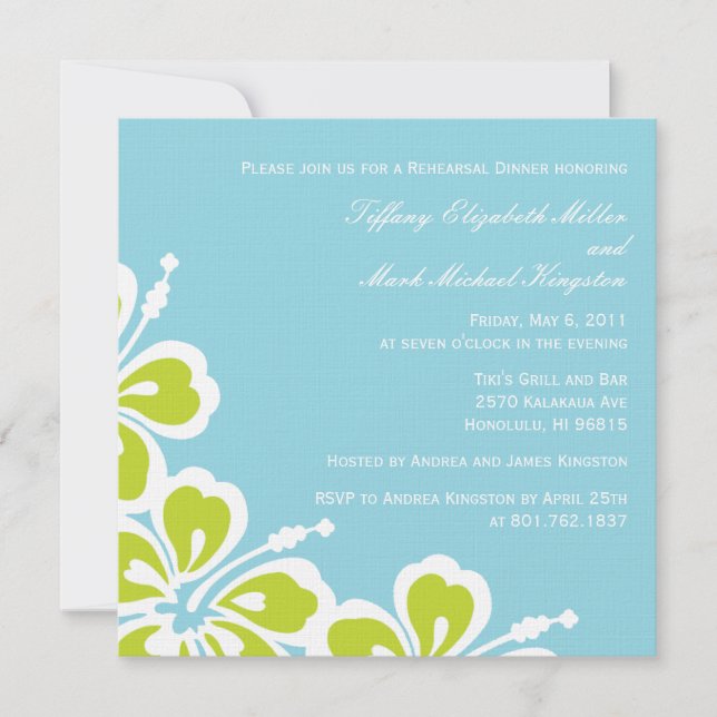 Hibiscus Delight Shower/Rehearsal Middag Inbjudan (Framsida)