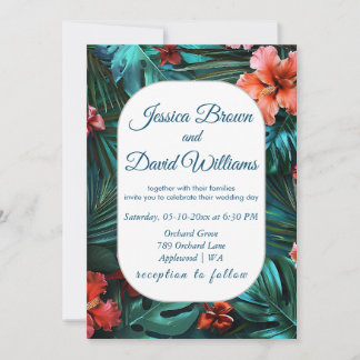 Hibiscus Dream Tropical Wedding bjudande Inbjudningar