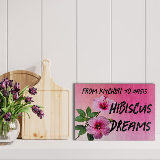 Hibiscus Dreams Glass Caking Board
