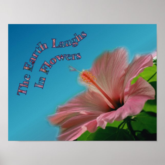 Hibiscus Earth Laughs Citote Inspirational Poster (Framsidan)