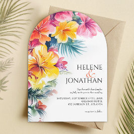 Hibiscus Elegant Tropical Destination Wedding Inbjudningar