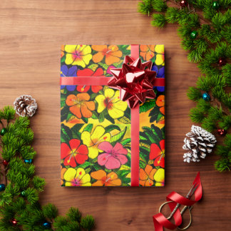 Hibiscus Färg Wrapping Papper Presentpapper