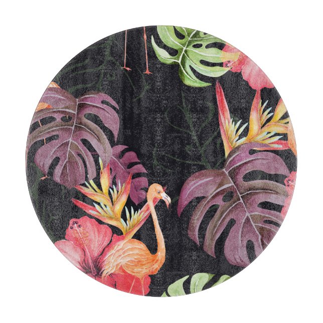Hibiscus, Flamingos, Watercolor Tropical Mönster. (Framsidan)