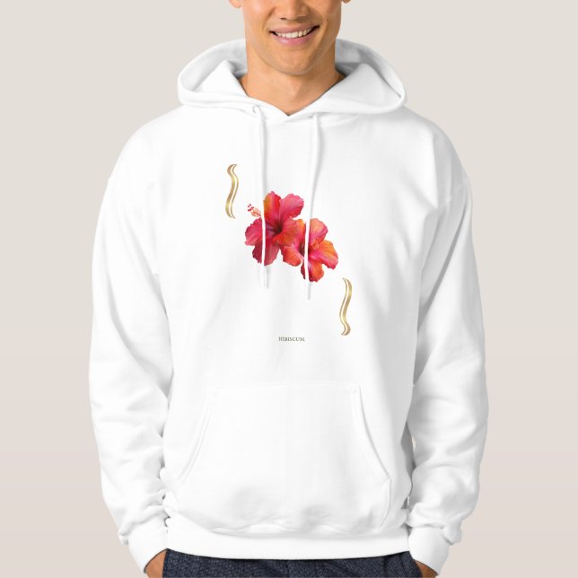 Hibiscus Floral Design – Tropical Hoodie (Framsida)