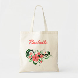 Hibiscus Florist Flower Blommigt Budget Tote Bag Tygkasse