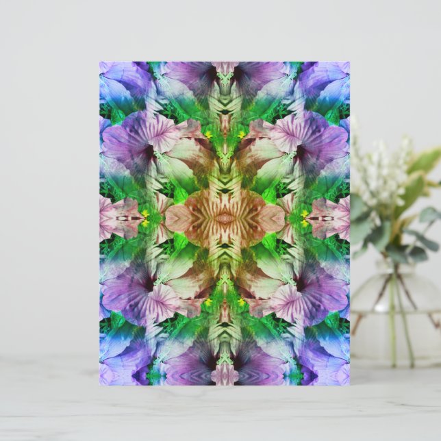 Hibiscus Flower Abstrakt Scrapbook Papper (Stående Fram)