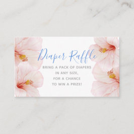 Hibiscus Flower Baby Shower Diaper Raffle Biljett Tilläggskort
