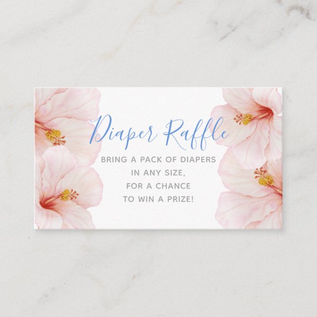 Hibiscus Flower Baby Shower Diaper Raffle Biljett Tilläggskort (Framsida)