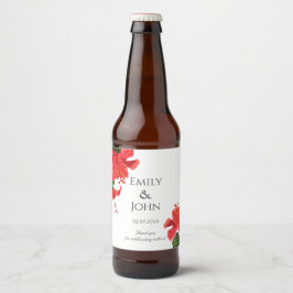 Hibiscus flower Beer Bottle Label Ölflaska Etikett