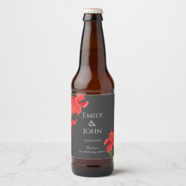 Hibiscus flower Beer Bottle Label Ölflaska Etikett