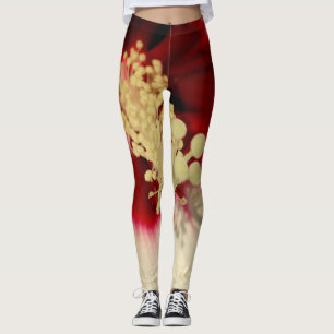 Hibiscus Flower Blommigt Photo Leggings, M Leggings