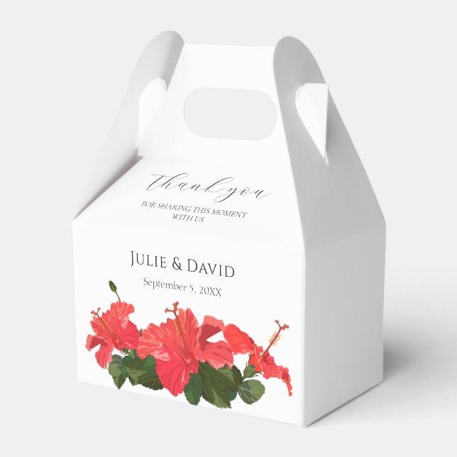 Hibiscus Flower Bröllop - tack för din favoritruta Presentaskar (Framsidan Sidan)
