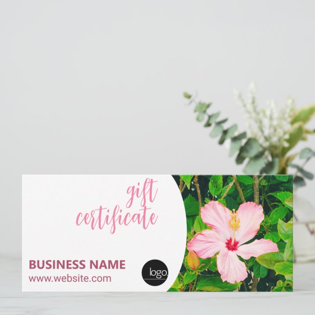 HIBISCUS FLOWER BUSINESS OWN LOGOTYP GIFT CERTIFIC (Stående Fram)