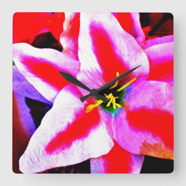 Hibiscus Flower Fyrkantig Klocka (Framsida)