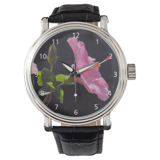 Hibiscus Flower in Profile Armbandsur (Framsida)