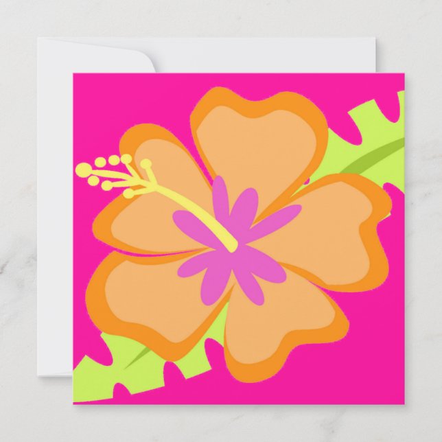 Hibiscus Flower-inbjudan Inbjudningar (Framsida)