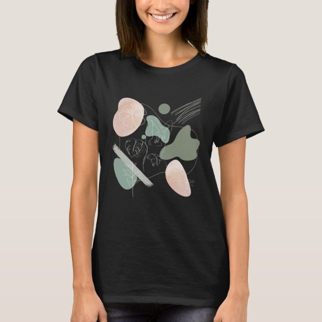 Hibiscus Flower Minimalistic Women's Abstrakt Boho T Shirt (Framsida)