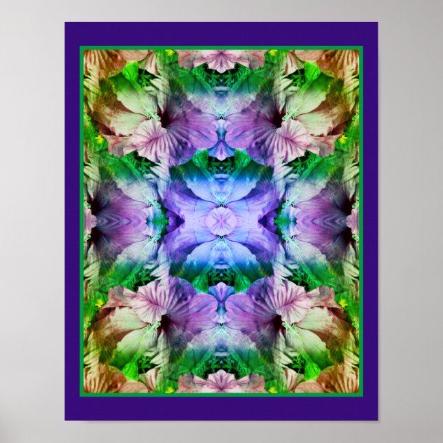 Hibiscus Flower Multiplied Abstrakt Poster (Framsidan)