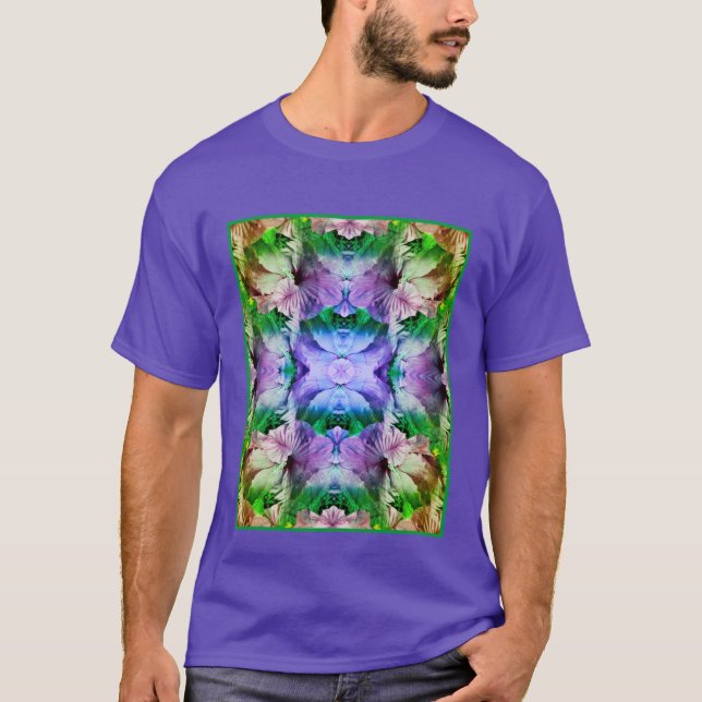 Hibiscus Flower Multiplied Abstrakt T Shirt (Framsida)
