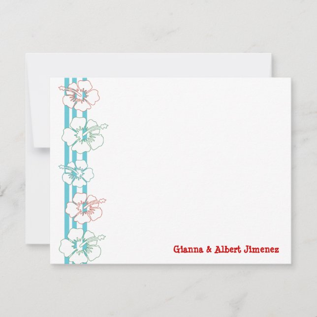 Hibiscus Flower Note-kort | Tack för dina kort (Framsida)