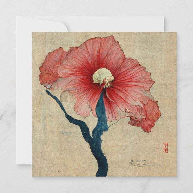 Hibiscus Flower Painting Inbjudningar (Framsida)