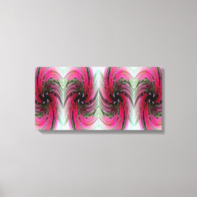 Hibiscus Flower Swirl X 4 Wrapped Canvas (Framsida)