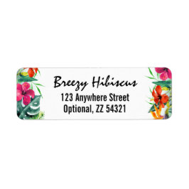 Hibiscus Flower Tropical Paradise Returadress Etikett