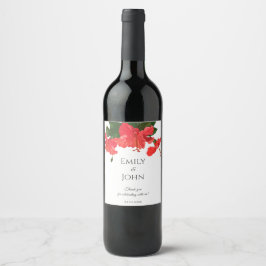 Hibiscus flower Wine Bottle Label  Vinflaska Etikett