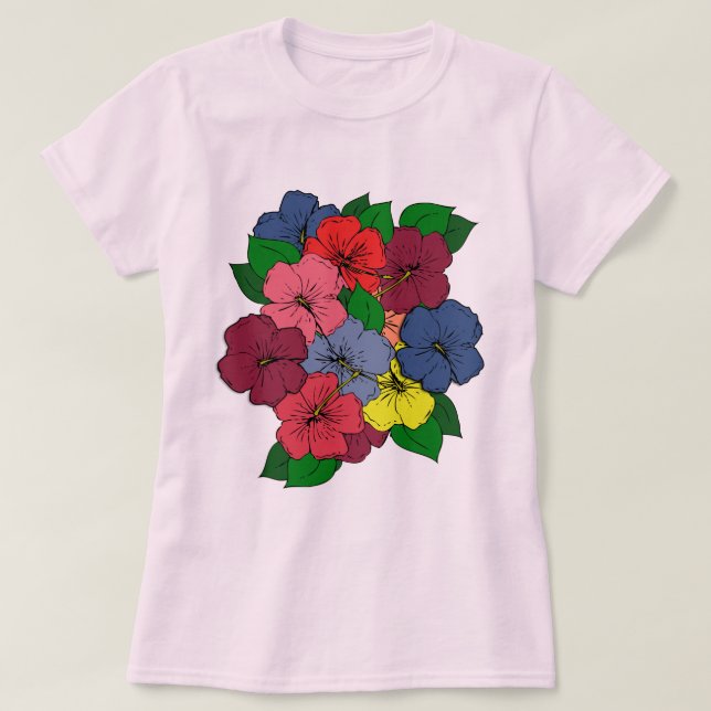 Hibiscus Flowers #8 T Shirt (Design framsida)