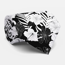 Hibiscus Flowers Black White Hawaiian Bröllop Slips