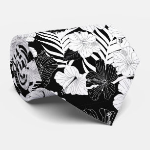 Hibiscus Flowers Black White Hawaiian Bröllop Slips