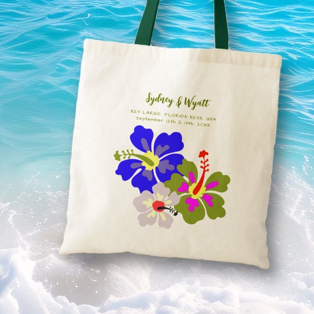 Hibiscus Flowers Bröllop Welcome Tote Bag Tygkasse (Skapare uppladdad)