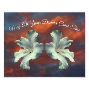 Hibiscus Flowers Dreams Kom True Inspirational Fototryck