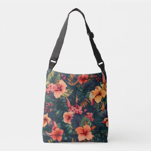 Hibiscus Flowers, ett tropiskt Blommönster Axelväska